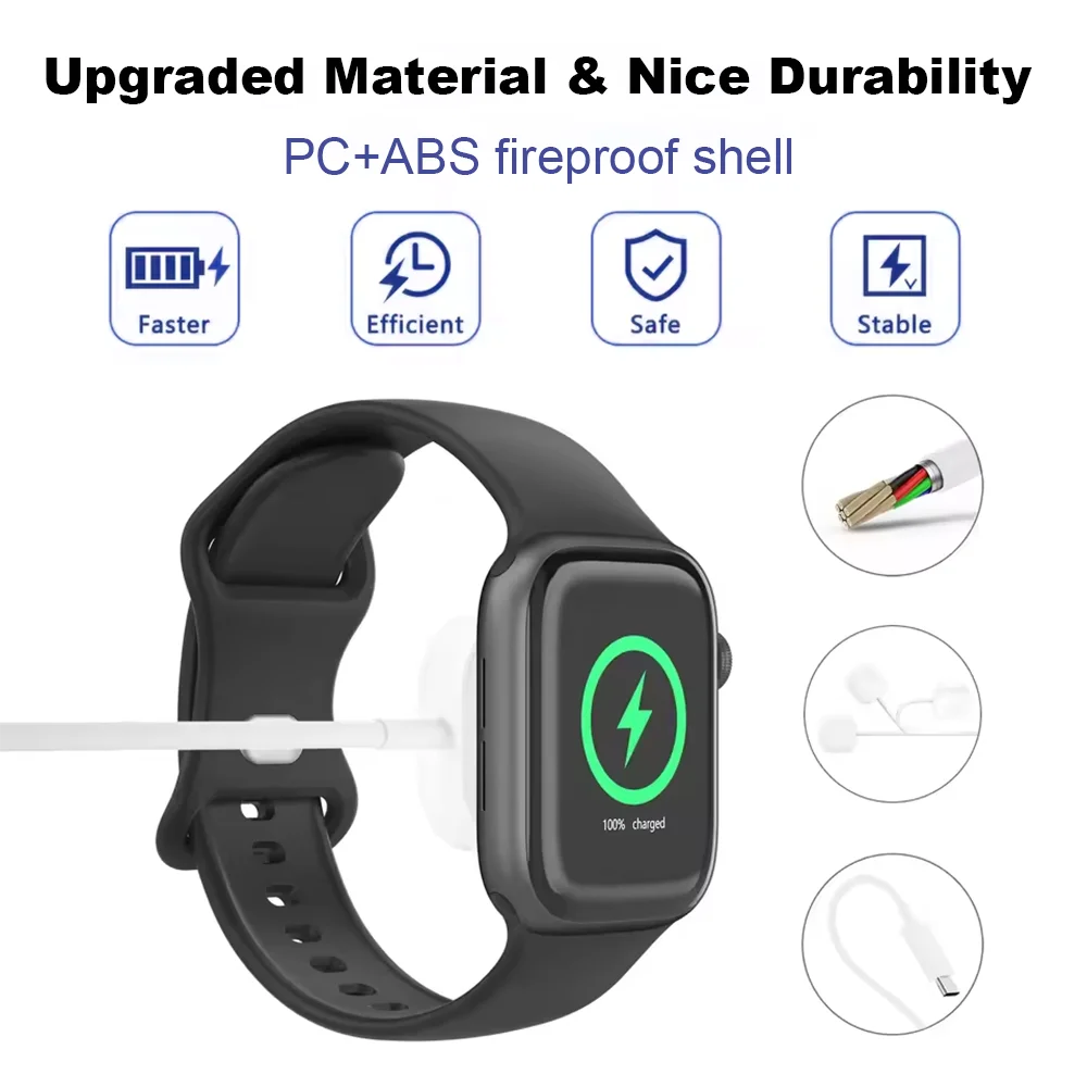 New Magnetic Wireless USB A Fast Charger Type C Charging Cable For Apple Watch Series 10 9 8 7 6 5 4 3 2 1 Ultra Edition iWatch - الصورة 5