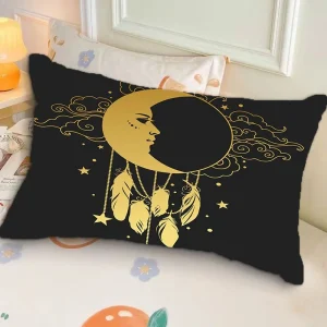 Aesthetic Moonlight Pattern Ins-style Rectangular Pillow | Single-Sided Sofa Pillowcase for Bedroom