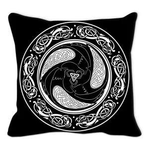 Viking Amulet Pillowcase Sofa Cushion Home Decor  Black and White Geometric  Cover