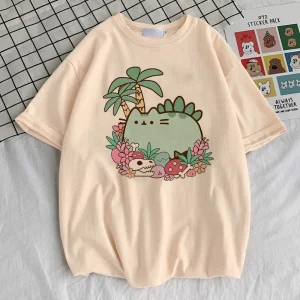 Pusheen shirt teen Y2k 2000s Graphic Retro 80s kawaii t shirt Digital University Vintage harajuku Grunge hip hop