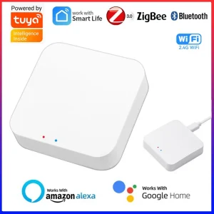 Wireless Multi-mode Smart Gateway ZigBee Bluetooth Mesh Hub Work with Tuya Smart life App Voice Control via Alexa Google Home