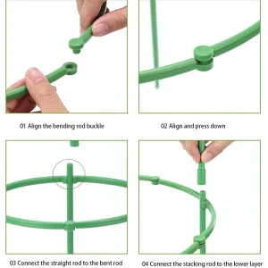 Plant Support Stakes Semicircle Trellis for Potted Plants Bonsai Vine Flower Support Fixed Rod Clips Gardening Tools 6-36Pcs