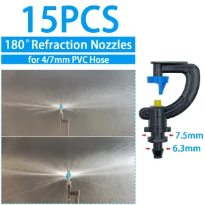 WUJIE Greenhouse Watering Sprinkler Dripper Drip Irrigation Garden Adjustable Mist Emitters Stake Micro Spray Rotating Nozzle