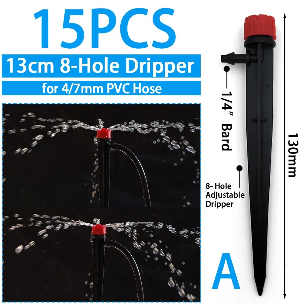 WUJIE Greenhouse Watering Sprinkler Dripper Drip Irrigation Garden Adjustable Mist Emitters Stake Micro Spray Rotating Nozzle - Image 23