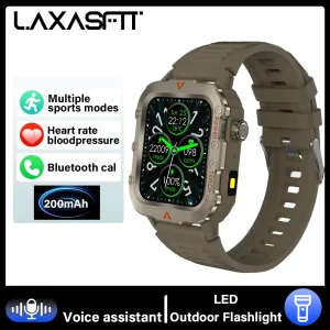 LAXASFIT 2026 Outdoor Sports Smart Watch Men's & Women's Fitness Tracker Heart Rate Monitor with LED Flashlight Smartwatch