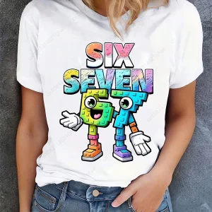 Funny 67 Brainrot Women T Shirts for Laddy Six Seven Brain Rot T-Shirt Party Tshirt for Girls T shirt for Woman Tops Tees