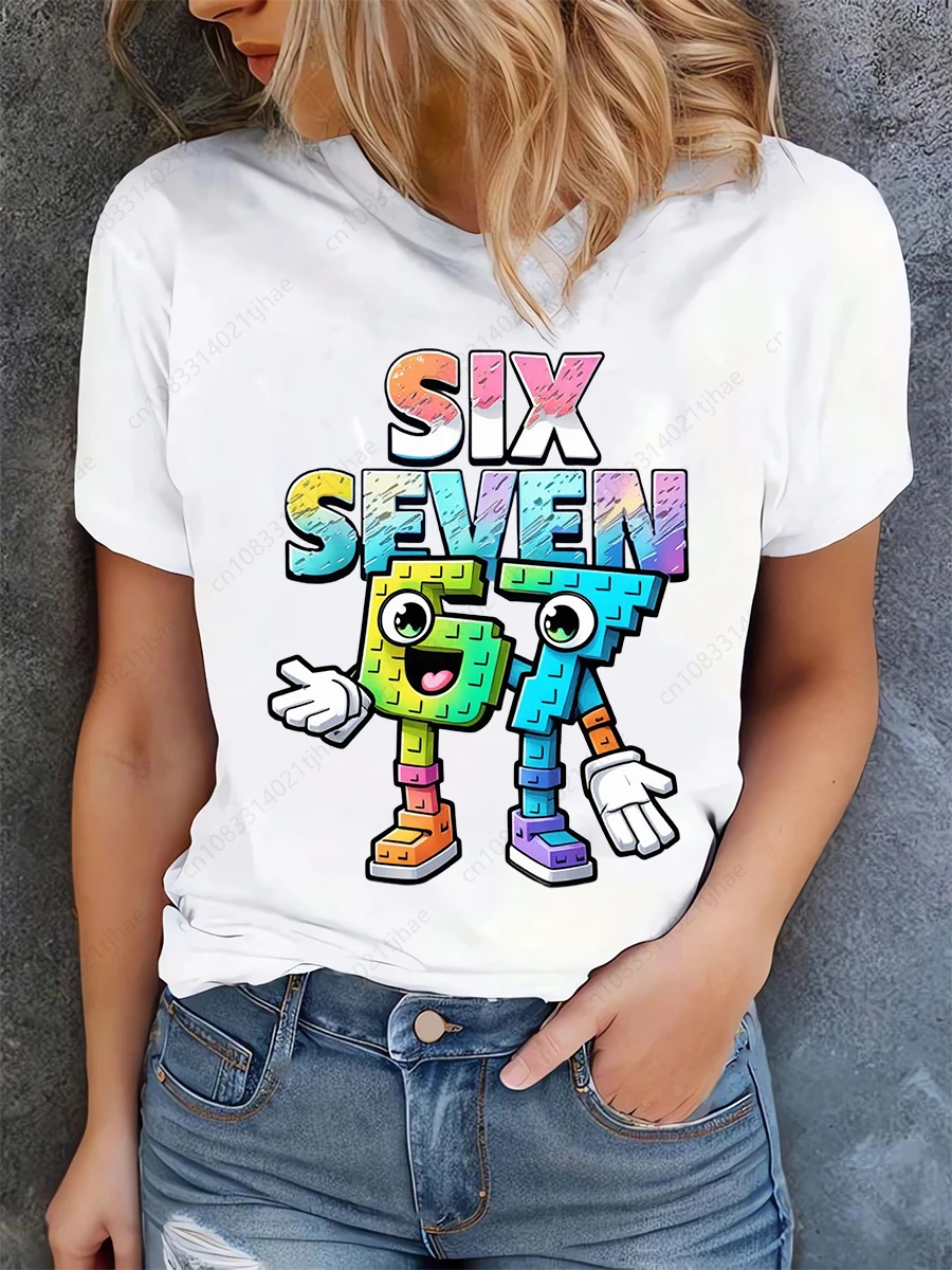 Funny 67 Brainrot Women T Shirts for Laddy Six Seven Brain Rot T-Shirt Party Tshirt for Girls T shirt for Woman Tops Tees - Image 6