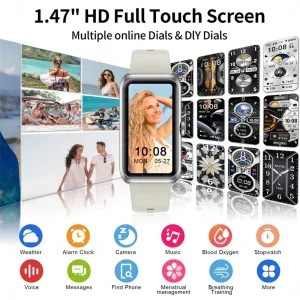 2026 Fitness Tracker Watches for Women Men with Heart Rate Monitor Sleep Tracker IP68 Waterproof Pedometer 1.47" Smart Watch Man