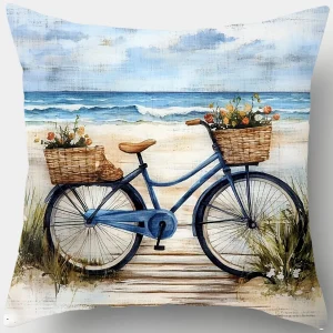 Serene Seaside Scenes Pillow CoversLiving room sofa cushion cover, soft and comfortable, bedroom room decoration