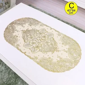 Vintage Lace Embroidered Oval Tablecloth for Wedding Party Home Tea Table Mats Kitchen Decoration Waterproof PVC Table Cloth