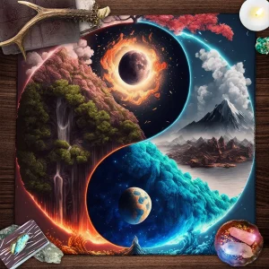 Tarot Card Tablecloth Altar Cloth  Moon Planets Tarot Tablecloth For Spread Tarot Reading Waterfall Scenery Wall Decor Tapestry
