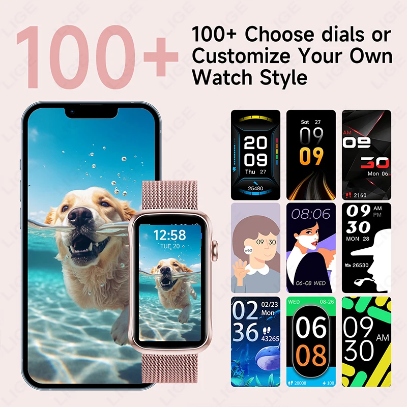 LIGE New Smart Watches Women IP68 Waterproof Luxury Sports Bracelet Heart Rate Blood Oxygen Ladies Gift Alarm Clock Smartwatch - الصورة 2