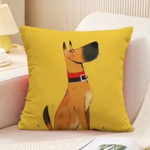 Cute Puppy Pattern Decorative Pillowcase Living Room Bedroom Square Cushion Pillowcase