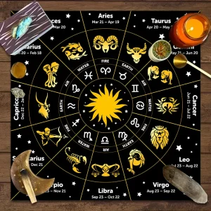 1pc Tarot card tablecloth, twelve constellations divination, starry sky altar cloth, Tarot card game decoration tablecloth