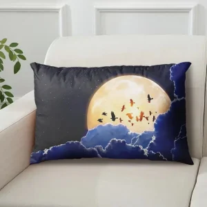 Internet-Famous Moon Pillow with Starry Night Scene, Single-Sided with Core, Pillowcase, Cushion Cover