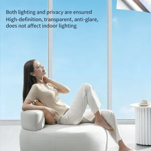 One Way Mirror Window Film, Daytime Privacy See Out Not In, Static Cling Sun Control Tint for Home and Office Windows