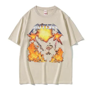 Autism Skeleton Meme T Shirt Human Funny Skull Men's Women Harajuku Gothic Vintage T Shirts Summer Cotton T-shirt Streetwear