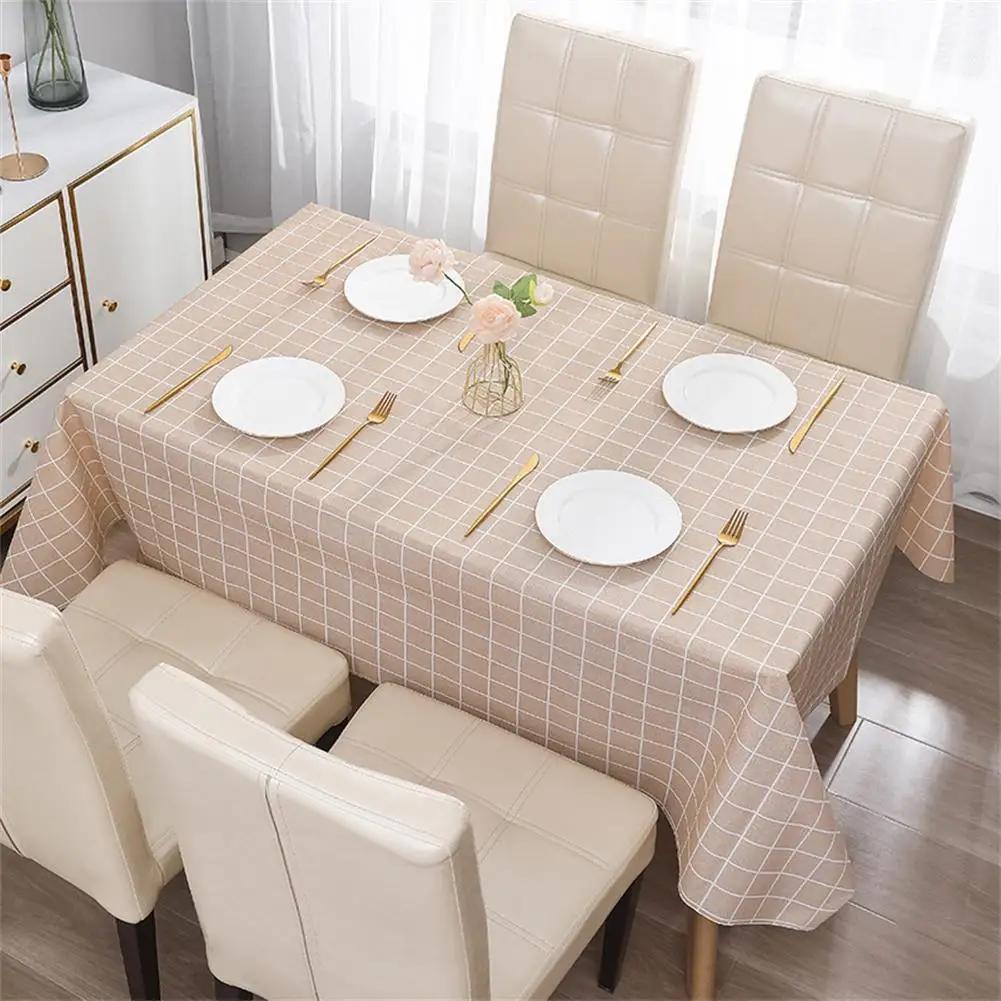 Nordic Style Grid Printed Household Waterproof Oil Resistant Dining Table Cloth Table Cover Party Decoration Rectangular - Image 2