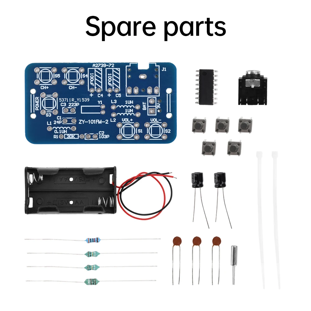 FM Radio DIY Kit 76~108Mhz Radio Receiver Module RDA5807 Radio Module Electronic Production Training Diy Kit - الصورة 8