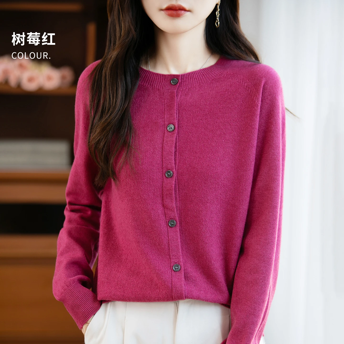 Classic Merino Wool Woman Sweater Basic Female Autumn Winter Knitted Cardigan Elegant Ladies Cashmere Long Sleeve Clothing Tops - Image 10