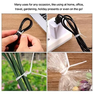 100Pcs BK WH Oblate Iron Wire Twist Ties Heavy Duty Coated Garden Ties for Outdoor Indoor Plants Tomato Cucumber Vines Support