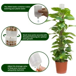 Plastic Plant Cages Supports Moss Pole Automatic Watering Continuous Moisture Pole Mesh Structure  for Garden Climbing Plants
