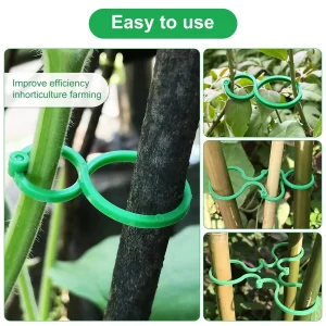 50Pcs 8 Word Buckle Vine Tying Clips Ring Fixing Bracket Garden Plant Holder Tools Garden Decorations Plant Climbing Wall Clips