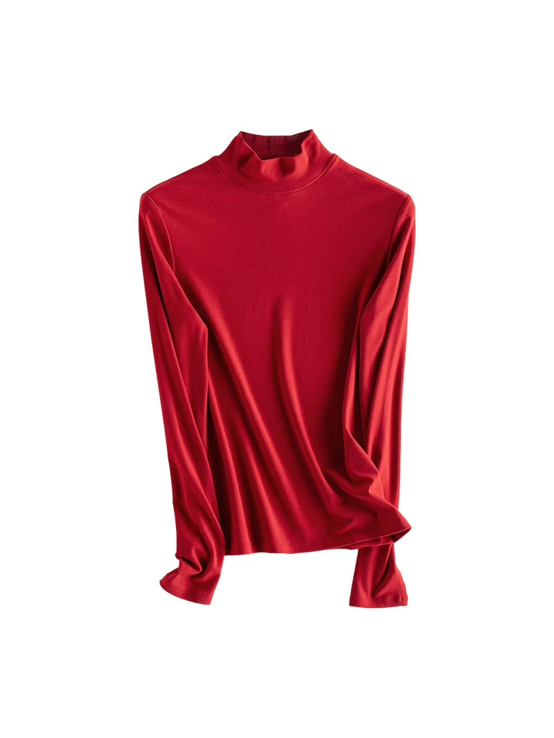 SuyaDream, Women Bottoming T Shirt, 28%Wool 37%Cotton, Long Sleeves, Solid Basic Thermal Shirt, 2025 Autumn Winter Top - Image 19