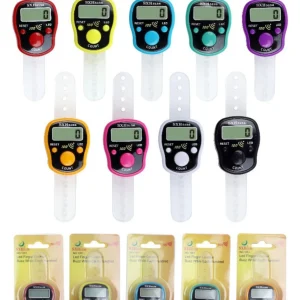 12/1pcs Ring Counter Portable Electronic Counter Manual Key Counter Mini Handheld Counter (Assorted Colors)