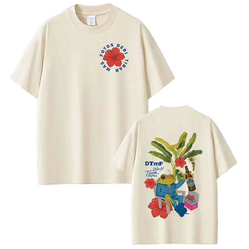 Rapper Bad Bunny T-shirt Debi Tirar Mas Fotos DTMF World Tour T Shirts Women Fashion Vintage Hip Hop T-shirts Streetwear - الصورة 2