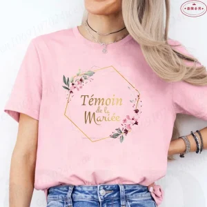French Girls Team Future Bride T-shirt Wreath Graphic Tees Bridal Wedding Tops Single Farewell Bachelorette Party EVJF Tshirt