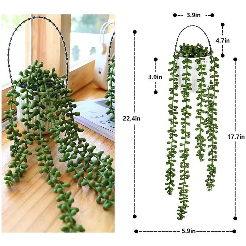 Hand Made Wicker Rattan Flower Planter Wall Hanging Wicker Rattam Basket Garden Vine Pot Plants Holder Garden Pots Wall Planter - الصورة 15
