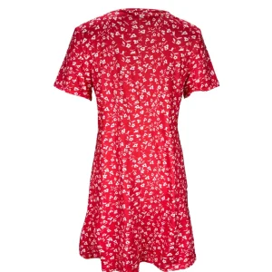 2025 French women's European and American summer small floral print mid-sleeve dress