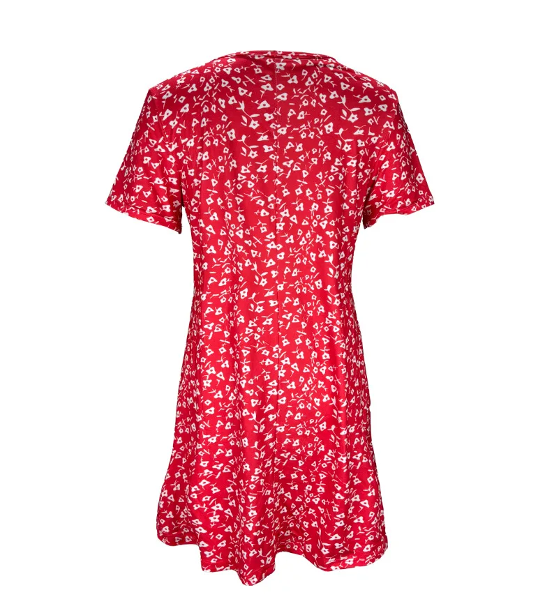 2025 French women's European and American summer small floral print mid-sleeve dress - Image 3