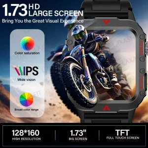 LAXASFIT 2026 Outdoor Sports Smart Watch Men's & Women's Fitness Tracker Heart Rate Monitor with LED Flashlight Smartwatch