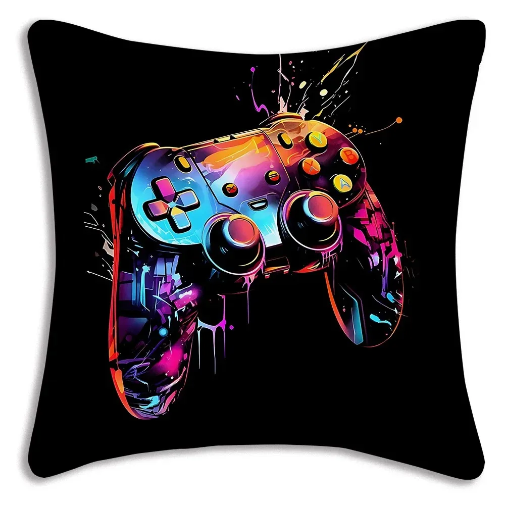 Cool game handle printed pillowcase, bedroom room decoration, game hall sofa chair cushion cover, decoration - الصورة 15