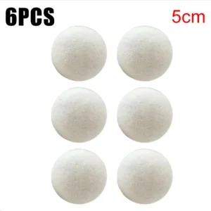 "6pcs Eco-Friendly Wool Dryer Balls - Natural Fabric Softener, Reduce Static & Shorten Drying Time- Chemical-Free"