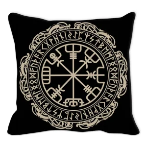 Viking Amulet Pillowcase Sofa Cushion Home Decor  Black and White Geometric  Cover