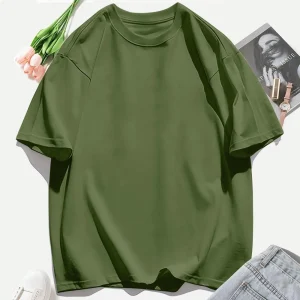 Y2K Woman 100% Cotton T Shirts Solid Color Casual T-Shirt O-Neck Summer Tops For Women Fashion Oversized Female Sportswear
