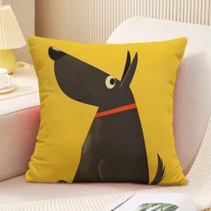 Cute Puppy Pattern Decorative Pillowcase Living Room Bedroom Square Cushion Pillowcase