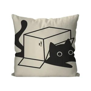 Cartoon Black Cat Print Decorative Pillowcase Bedding Home Decorative Cushion Pillowcase