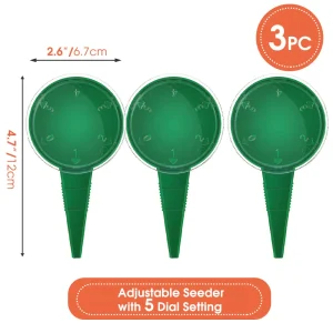 Mini Sowing Seed Dispenser Manual Sower Seed Spreader Handheld Seed Planter Tool 5 Different Settings Hand Seeder with 2 Transpl