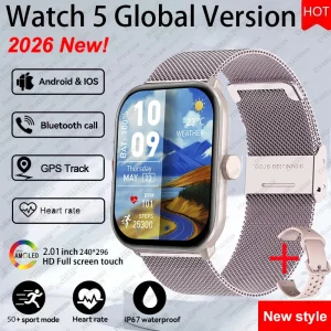 Watch 5 Global Version Smart Watch Men Women HD AMOLED Screen Heart Rate Bluetooth Call GPS Track Waterproof Sports Smartwatch