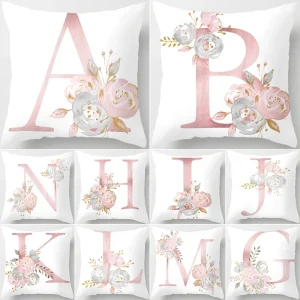 45x45cm Pink Letter Cushion Pillowcase Decorative Sofa Polyester