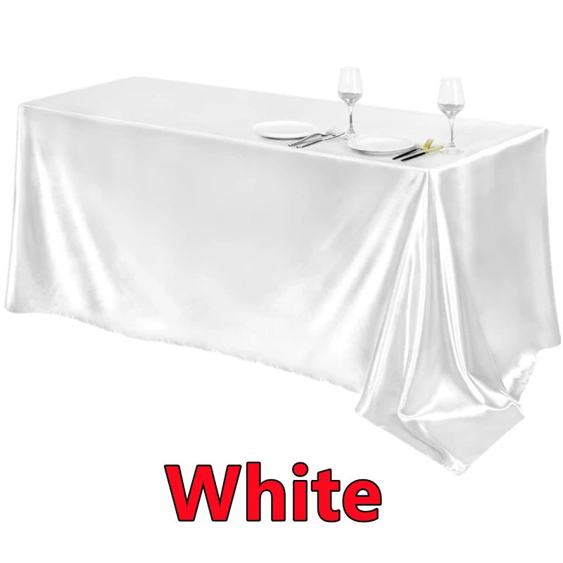 Rectangle Satin Tablecloth,Silkly Soft Solid Color Table Cover For Dining Room Wedding Party Banquet Supplies Dinner Tablecloths - Image 15