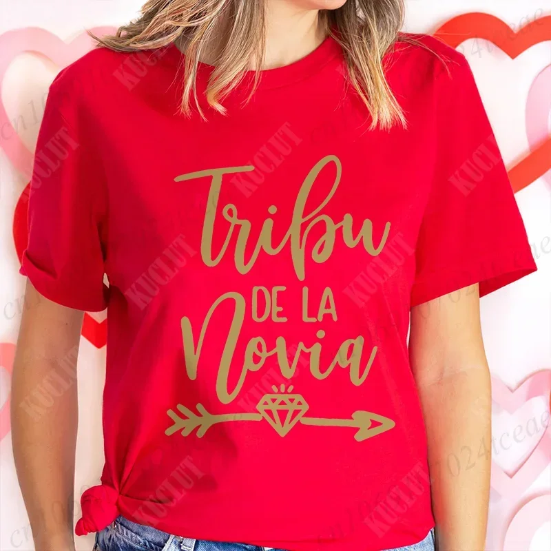Spanish Team Bride Tribe T-shirt Girls Single Farewell Bachelorette Party Shirt Bridal Shower Wedding Party Tops Women Clothing - الصورة 11