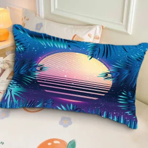 Aesthetic Moonlight Pattern Ins-style Rectangular Pillow | Single-Sided Sofa Pillowcase for Bedroom