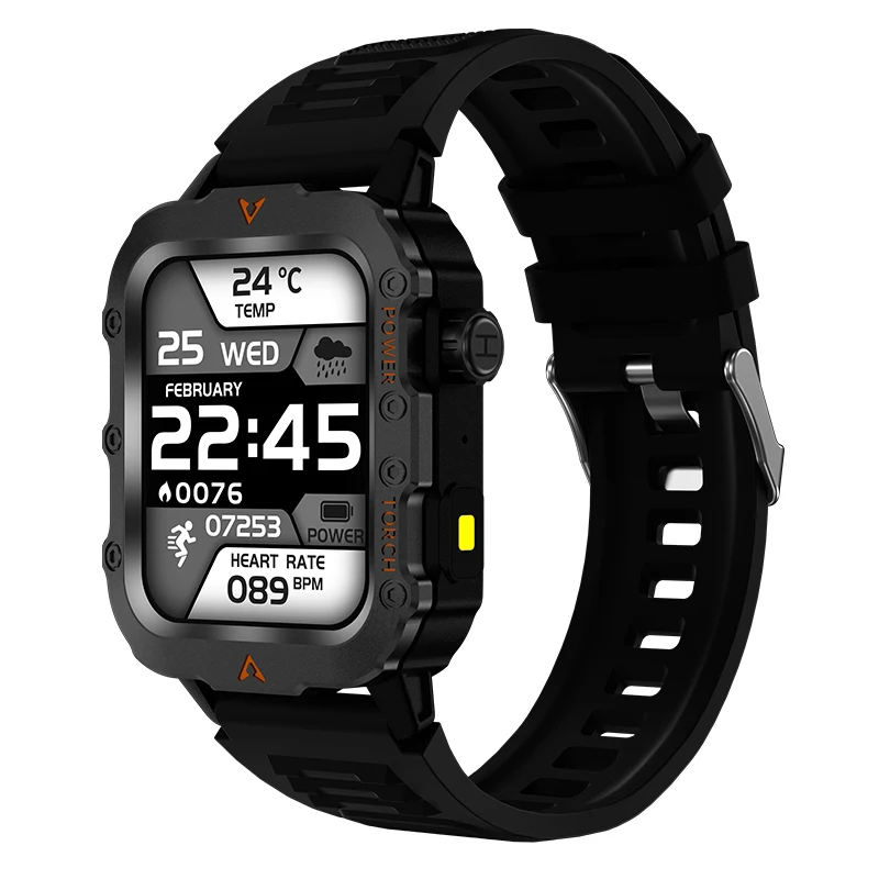 Flashlight Smartwatch Fitness Clock Health Monitor Waterproof Smart Watch Bluetooth Call Sports Watches for Man IOS Android 2025 - الصورة 8