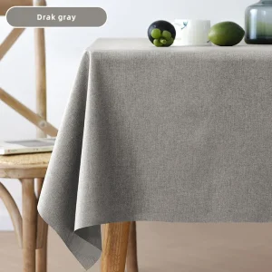 Rectangular Tablecloth Cotton And Linen Tablecloth Waterproof Oil-Proof Solid Color Cover Towel Home Dining Table Decoration