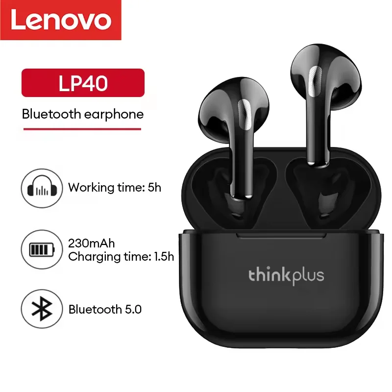 Lenovo LP40 Earphones TWS Wireless Bluetooth 5.0 Earbuds Bass Touch Control Stereo Noise Reduction Long Standby Original Choice - الصورة 9